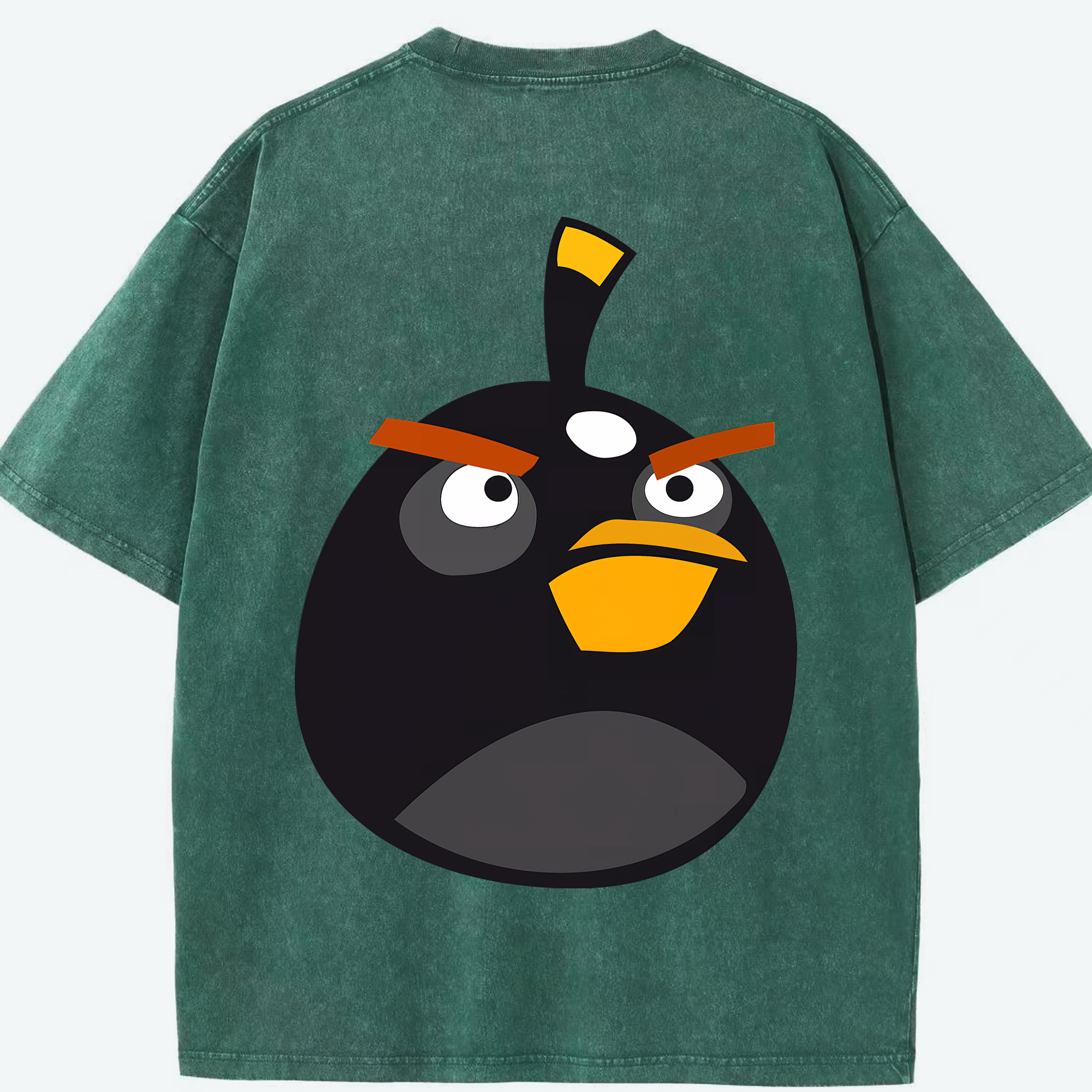 （画像用） Angry Birds アングリーバード 綿100% ヴィンテージ風 半袖Tシャツ（背面プリント）